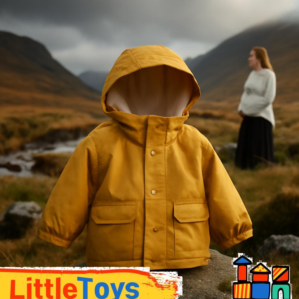 ALT Text: Bunte Kleinkind-Regenjacken in verschiedenen Farben und Mustern, perfekt geeignet für kleine Kinder bei Regenwetter.